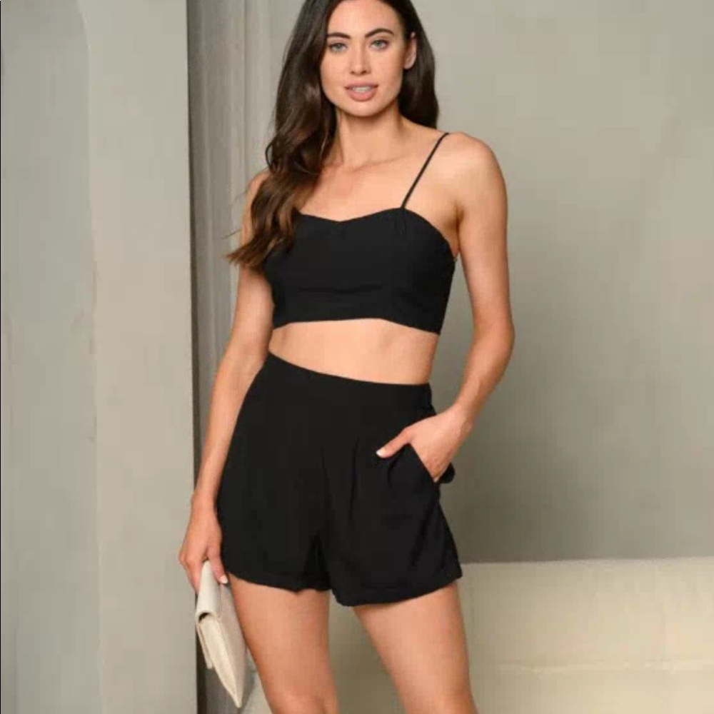 Black 2 pc short & top set